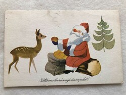 Régi rajzos Karácsonyi képeslap - Szilas Győző rajz               -5.