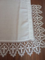 Old tablecloth trimmed with beautiful lace