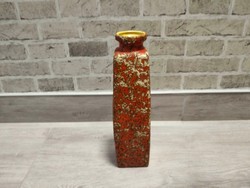 Narancssárga okker  iparművészeti kerámia váza 29.5 cm (AK 291