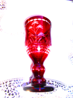 Biedermeier stíl-csiszolt kehely alakú üveg  váza
