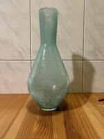 Karcagi türkiz fátyolüveg váza