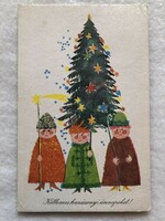 Old Christmas card with drawings - Dawn Gabriella drawing -5.