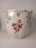 Hollóháza large porcelain rose baroque vase