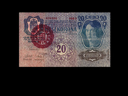 20 KORONA - 1913 JANUÁR 2 - II. KIADÁS Magyarország bélyegzéssel!