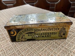 Hungarian royal tobacco revenue Khedive tin box, cigarette metal box, 1898-1927.