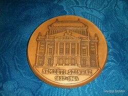 Cserép falikép Nemzeti Színház 1837-1964 emlék átm. 12 cm (19/d)