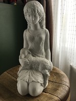 Régi R. Kiss Lenke nagy méretű biszkivit porcelán szobor
