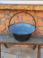 Iron handle enamel enameled kettle pot antique nostalgia