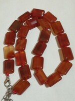 Carnelian mineral necklace.