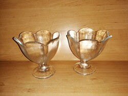 Pair of stemmed glass dessert glasses and goblets (19/d)