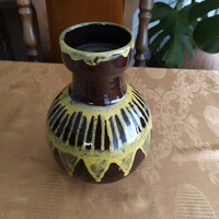 Glazed scribble painted ceramic vase for sale!