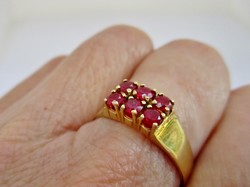 Beautiful antique art deco 14kt gold ring with ruby stones sale!