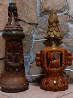 Ceramic night lamp. Elf house lanterns. In working condition. Candle flame with bulb.