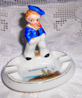 Retro bowl with a phenomenal sailor figure on top - hand-painted