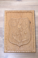 Wooden coat of arms carving from Háromszék