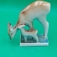 András Zsolnay deer pair figurine
