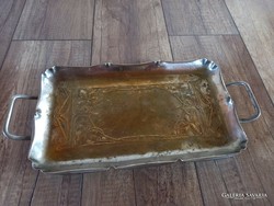 Silver-plated art nouveau copper tray