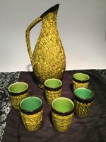Glazed ceramic brandy set