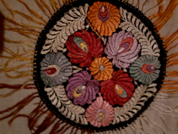 Old oh matyó pattern hand embroidered silk thread sewn tablecloth 1800.