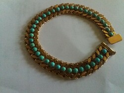 14th century gold bracelet with turquoise stones