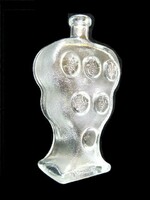 Szőlőfürt formájú jelzett kiöntő palack, Design by Dal Santo díszüveg