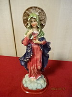 Resin statue of Virgin Mary, hand painted, height 21.5 cm. Jokai.