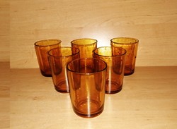 Set of 6 French amber glass glasses (11/k)