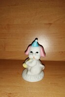 Beautiful antique porcelain puppy figure in circus outfit 9 cm (po-1)