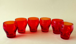 Set of 6 anchor hocking ruby red glass short drinks