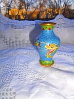Antique fire enamel cloisonné copper vase