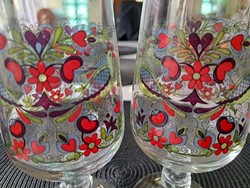 2-piece special wine glass set, stemmed glasses, glasses as a gift, unique patterned drinking mug