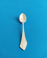 Silver art-deco decorative spoon, mocha spoon, Budapest inscription, parliament sculpture