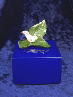 Kis méretű Herendi kakasos porcelán dísz, névjegykártya tartó, menü tartó saját dobozával CZ