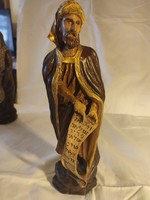 Régi egyházi apostol szobor festett fa