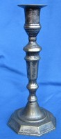 Old metal candle holder 18.8 cm high.