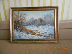 Kortárs festmény - téli tájkép