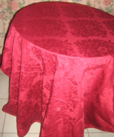 Beautiful burgundy flower patterned damask tablecloth