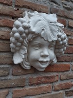Young bacchus - head sculpture made of artificial stone - also suitable for gargoyle