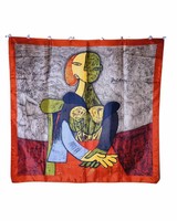 Picasso vintage women's scarf 86x88 cm. (3387)