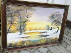 Szatmáry Olga 58x78 vászon-olaj festménye gyönyörű keretben