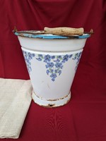 Csepel forget-me-not floral enameled bucket legacy antique nostalgia