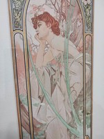 Alfonz Mucha (1860-1939) Litográfia kiadó:Salon des Cent aLa Plume Páris! Keretben mérete:37 x 52 cm