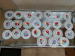 24 Kalocsa tablecloths and coasters
