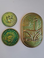 Zsolnay eosin plaque / commemorative coin 3 pcs. Together