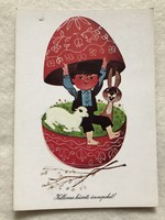 Régi rajzos Húsvéti képeslap - Benkő Sándor rajz                          -5.
