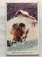 Régi rajzos Karácsonyi képeslap - Izsák Magda rajz                           -5.