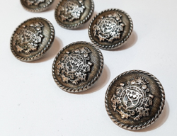 Silver-plated antique metal buttons