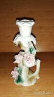 Pink porcelain candle holder 17 cm high (18 / d)