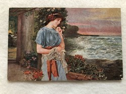 Antik, régi romantikus képeslap - 1922                           -5.