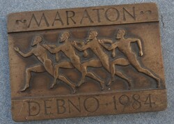 Dębno marathon - 1984 - Polish bronze commemorative medal - plaque
